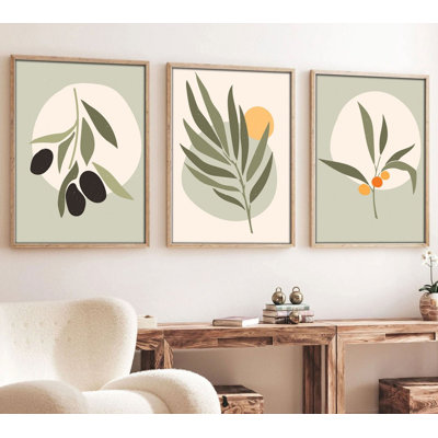 Élégantes peintures décoratives en panneau de fibres à densité moyenne (3 pièces), 13,8 x 19,7 pouces | 100% panneau de fibres à densité moyenne avec une épaisseur de 3 mm, cadres en bois massif avec une épaisseur de 1,0 pouce | Parfait pour le salon, la chambre à coucher et le bureau, design élégant et moderne