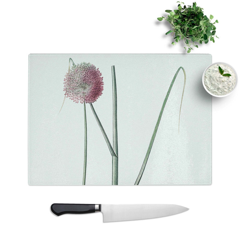 Glass Leek Flower by Pierre-Joseph Redoute Chopping Board, 39 cm W x 28.5 cm L