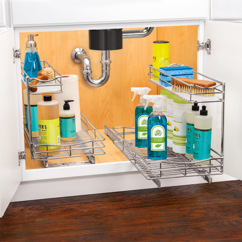 Chrome Two-Tier Pull Out Under Sink Organizer