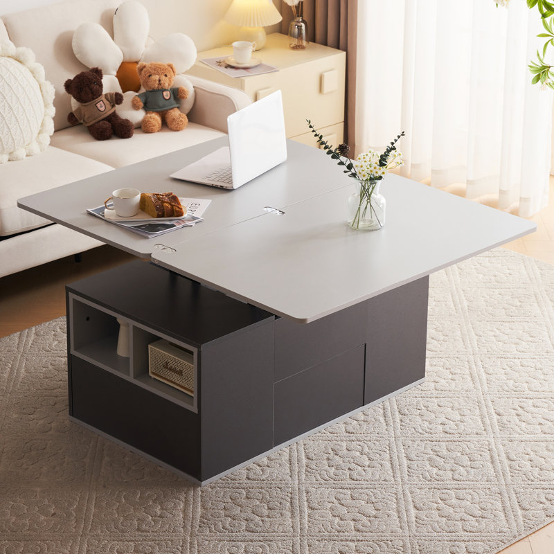 Lift Top Coffee Table with Storage, Black