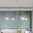 Orlondo 4 Light Sputnik Round Chandelier with  Seeded Glass, Gold Finish for Entryway