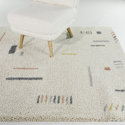 Tapis géométrique à poils longs Morin