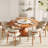 53" Round Solid Wood Dining Table with FREE Lazy Susan For 4/6/8-1635199763