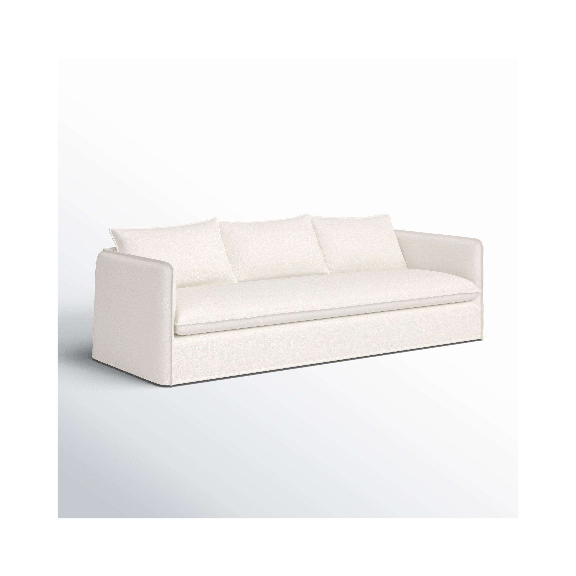 Jeter 96'' Wide Rectangle Metal Patio Sofa with Cushions, Alessi Linen