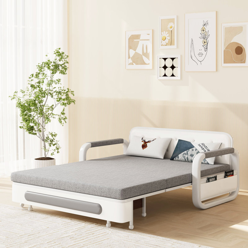 Large Foldable Convertible Sofa Bed,sofa Bed With Storage Space, Gray, 34.2" H x 50.3" W x 34.6" D