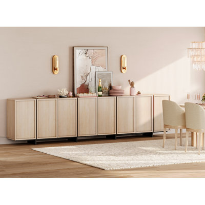 Modern 8-Door Sideboard Buffet Cabinet With T-Shaped Legs, Large Storage Cabinet For Living Room, Dining Room & Kitchen, Multifunctional Coffee Bar