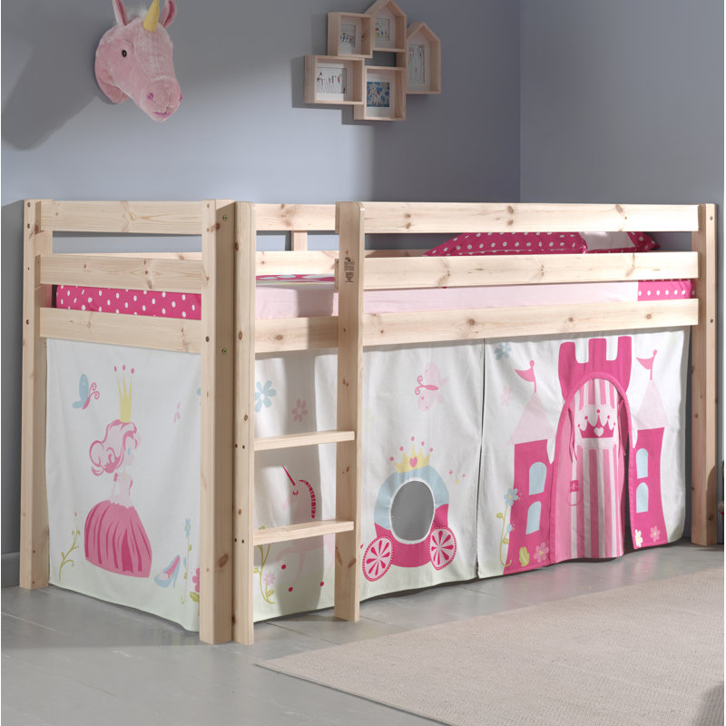 Pino European Single Mid Sleeper Bed, Beige, Basic