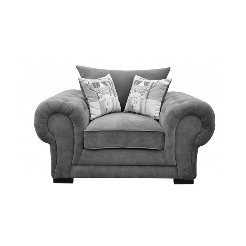 Franciscan Upholstered Armchair, Dark Grey