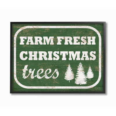 " Holiday Distressed Vintage Sign Farm Fresh Christmas Trees "