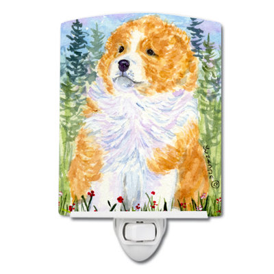 Éclairage de nuit en céramique sheltie