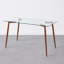 Table de salle à manger moderne 51 "en verre avec pieds en bois-90903882