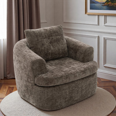 Fauteuil d'appoint pivotant à 360 ° avec coussins à deux couches