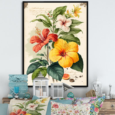" Blossiming Yellow Retro Hibiscus V "