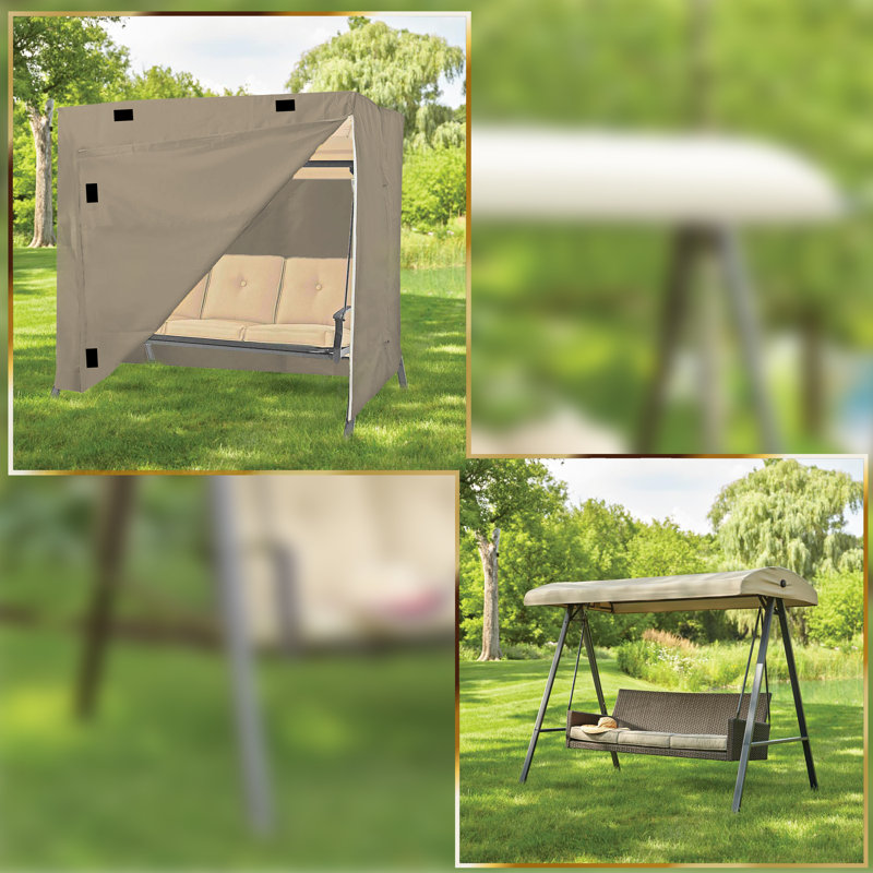 Outdoor Swing Seat Cover, Beige, 182.9cm H x 203.2cm W x 144.8cm D