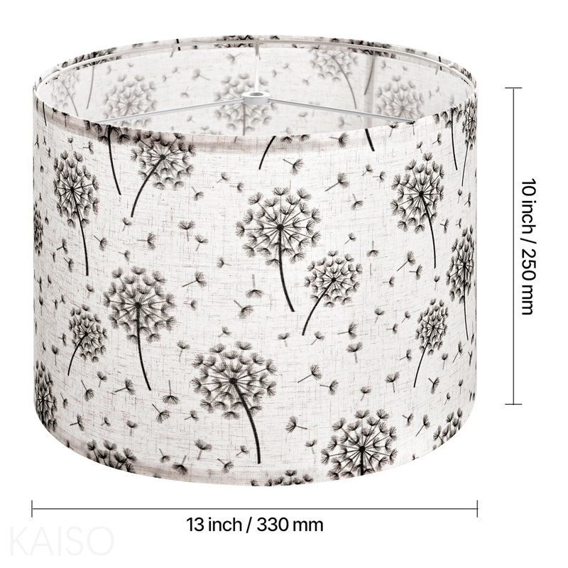 Drum Lamp Shade 2 Set 13 X 13 X 10 In Round Lampshade (Light Dandelion Pattern)