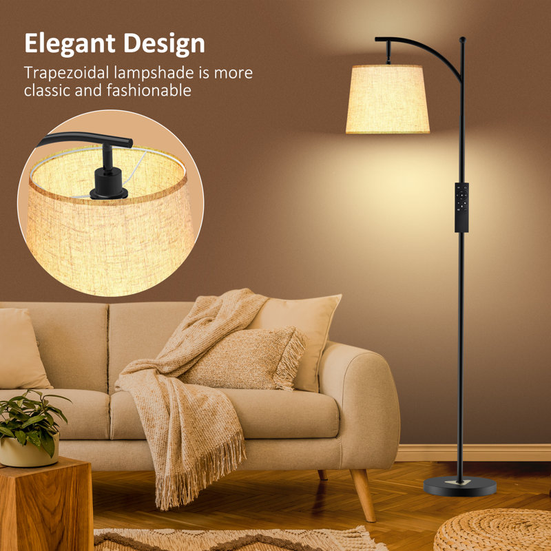 Taurice 62'' Arched Floor Lamp with Remote Control Bulb Included,Magnetic Design, Timer Added