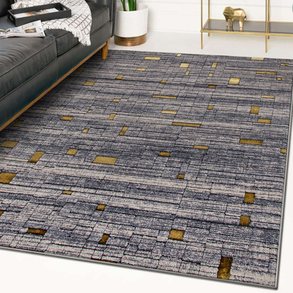 17 Stories Marlette Power Loomed Gray Indoor/Outdoor Area Rug & Reviews ...
