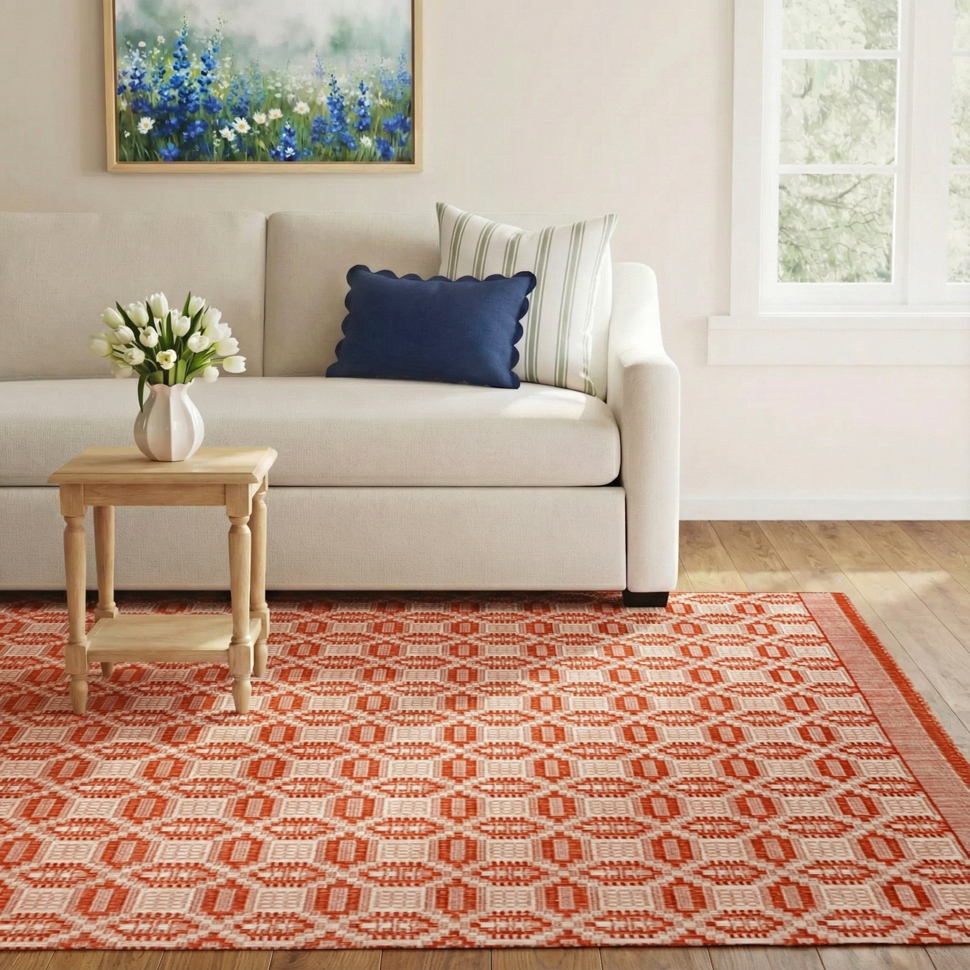 Lover's Knot Handmade Rust Rug