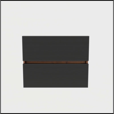 Meuble-lavabo 24 po avec double tiroir noir doux, meuble-lavabo mural flottant pour salle de bain moderne, KD