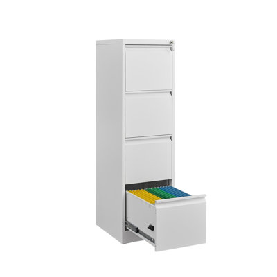 4-Drawer File Cabinet, Heavy Duty Vertical Metal Storage Cabinet with Lock for Letter & Legal Size Files, Home Office