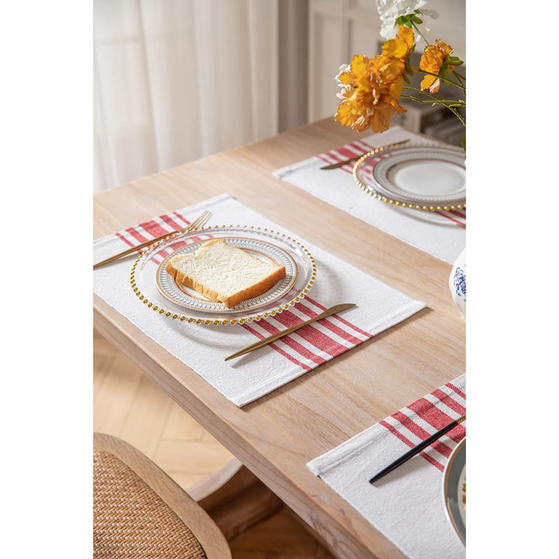 Napperon Delph, Rouge / Beige