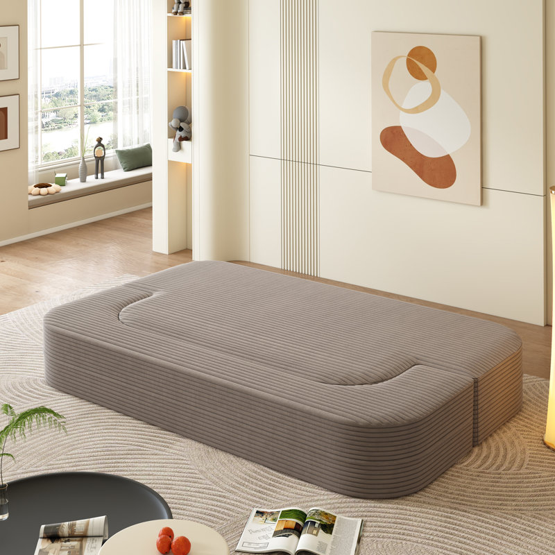 Canapé moderne pliable 2-en-1 avec couverture fonctionnelle et coussins moelleux, velours côtelé moelleux confortable pour la vie et la chambre à coucher