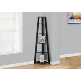 Hewitt Triangular Laminate Bookcase with 5 Shelves Space Saving Contemporary Etagere for Office, Bedroom Corner Spaces