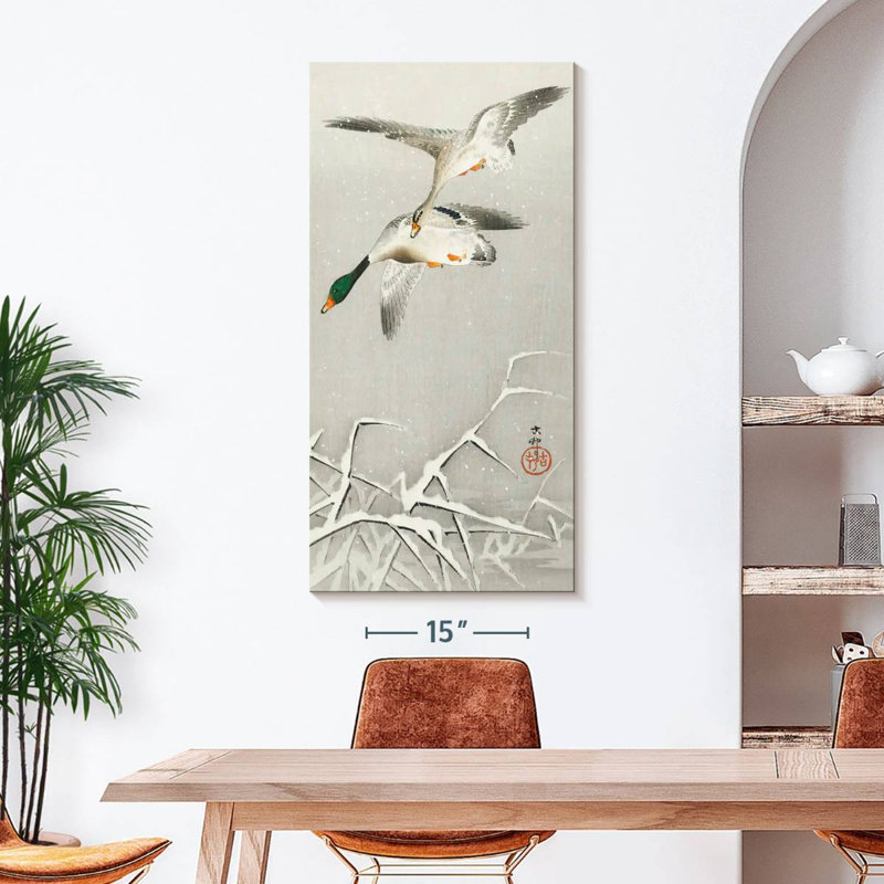 Two Wild Ducks In Flight, 48" H x 24" W