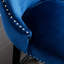 Velours bleu rembourré avec capitonnage à boutons, pieds en bois et garniture cloutée - 2 magnifiques chaises Sw1824bl au design attrayant-2032607277-2032607279