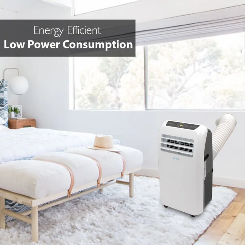 SereneLife 12,000 BTU White Portable Air Conditioner with Remote