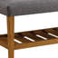 Banc de rangement en bois massif et en tissu de 40 po Gracie Mills-132881608-132881605
