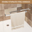Porte de douche coulissante double à cadre en aluminium de 56 à 60 po x H 72 po, verre trempé transparent de 1/4 po (6 mm) avec film antidéflagrant, poignées doubles en acier inoxydable-123404575