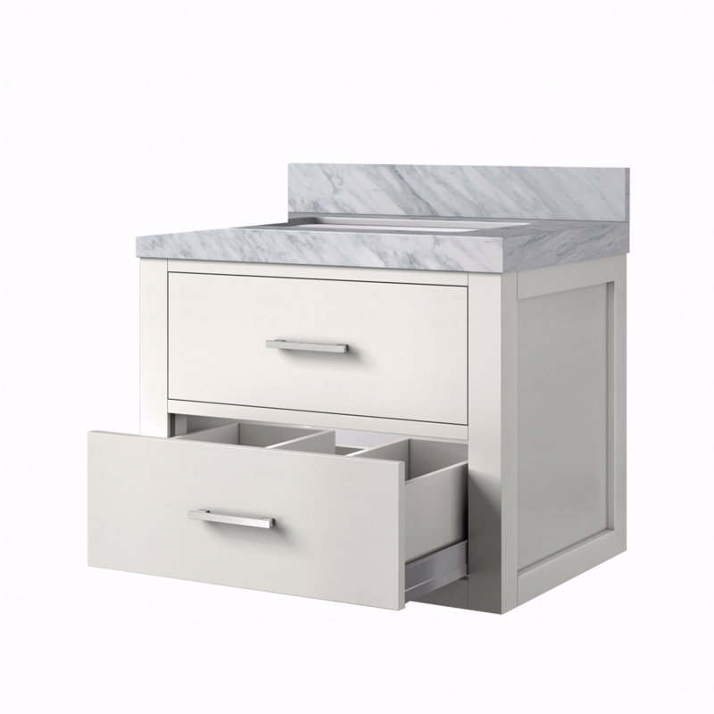 Meuble-lavabo simple 24 po de largeur x 18 po de profondeur, comptoir en acrylique, Blanc, 24", Acrylique grise