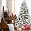 Arbre de Noël en forme d'épouvantail floqué avec 200 lumières DEL blanc chaud, 375 pointes de mémoire en PVC, poteau électrique et structure à charnières - arbre de Noël réaliste enneigé-1880993582