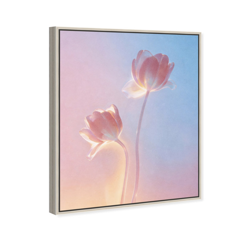 Iridescent Tulips Print by Oliver Gal, 25"H x 31"W, Silver Floater Frame