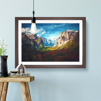 Tunnel View of Yosemite in Abstract - Picture Frame Graphic Art Print