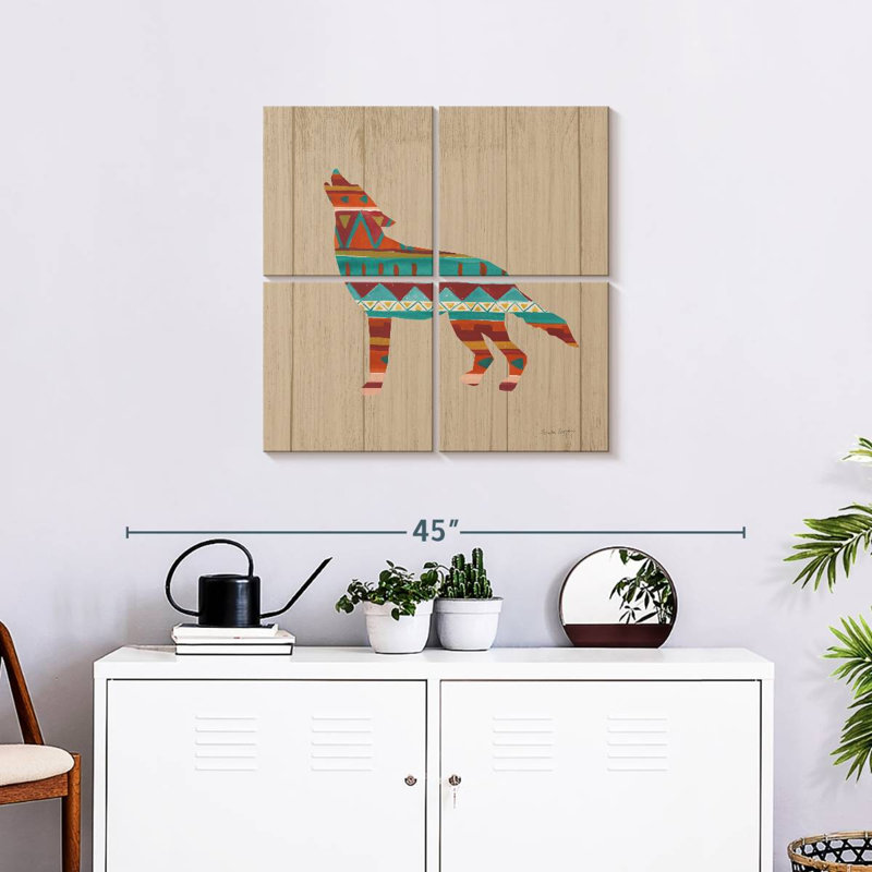 Brampt Southwestern Vibes II sur noyer, H 26 po x l 26 po