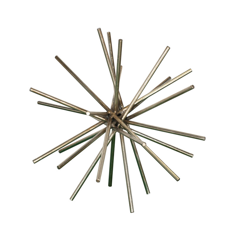 Urchin Abstract Figurines & Sculptures, 9" H x 9" W x 9" D, Silver