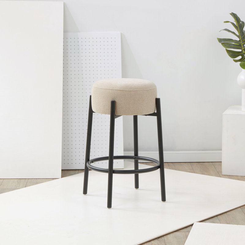 Tabouret Colombe, Tabouret de comptoir (siège d'une hauteur de 26,3, Boucle-brun clair