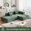 Canapé modulaire 90 po sans cadre et sans cadre avec méridienne droite - canapé en velours côtelé minimaliste moderne, assise profonde et aucun assemblage requis-1959380753