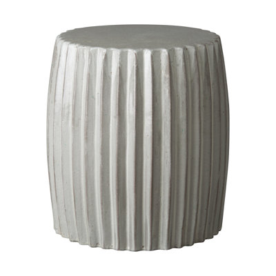 Pleated 18"H Handcrafted Ceramic Garden Stool