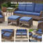 Ensemble de conversation avec causeuse Arick 7 pièces avec chaises pivotantes, table d'appoint et repose-pieds Arley-977583803