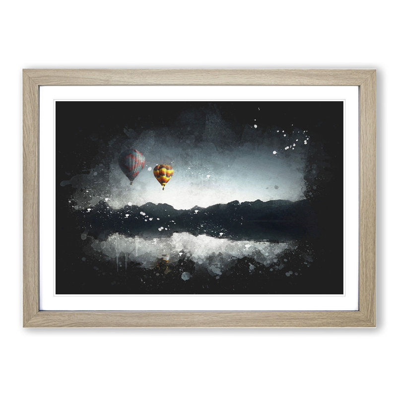Hot Air Balloons Vol.2 - Picture Frame Graphic Art, 65cm H x 90cm W x 2cm D, Oak Framed