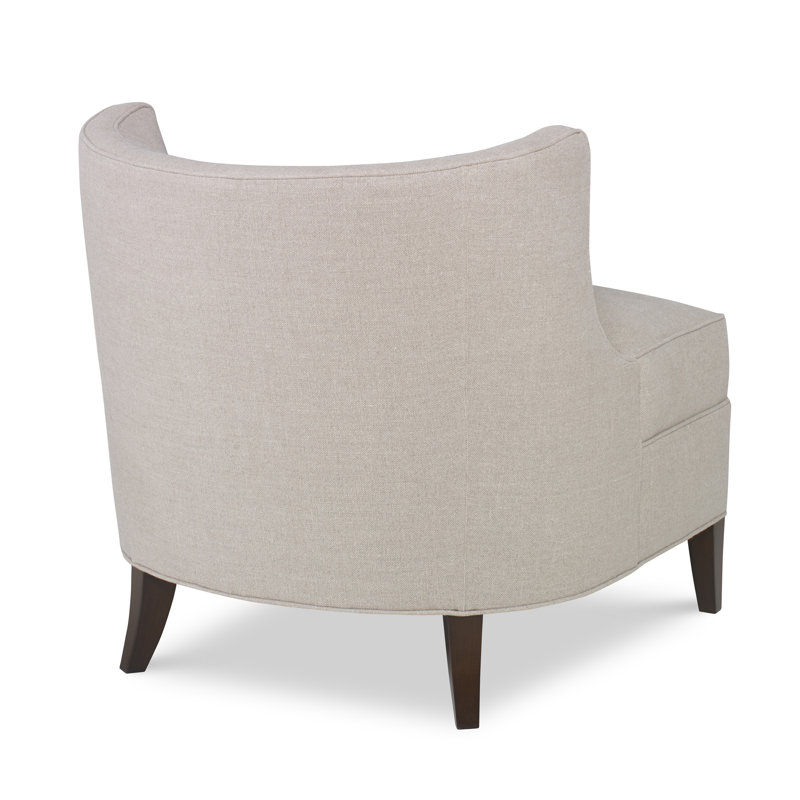 Social Slipper Chair, American Walnut, Antique Brass Small, Filigree Ivory 100% Polyester