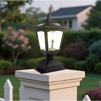 Paquet de 2 lumières de poteau de poteau solaire pour clôture en bois 4 x 4 - lumières de terrasse à DEL extérieures imperméables, crépuscule automatique à l'aube, blanc chaud - décor de jardin, de chemin, de cour, de patio et de porche
