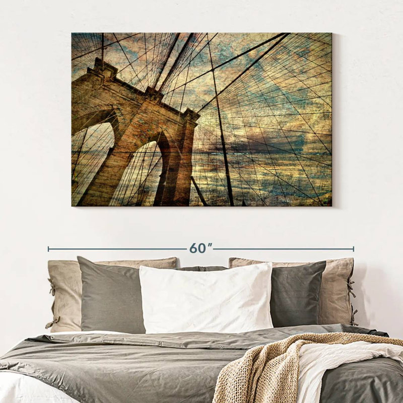 Lilie Stained Brooklyn Bridge, 34" H x 51" W