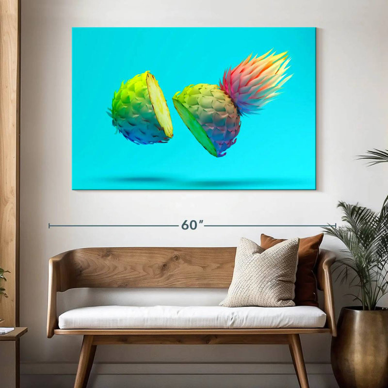 Yarlin Sliced Gradient Pineapple, 34" H x 51" W