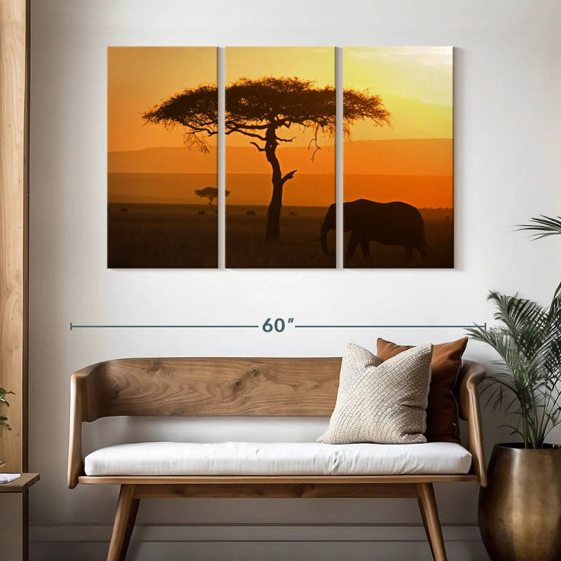 Lone Elephant, 32" H x 50" W
