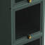 Armoire de rangement foncée avec quatre structures pour le rangement moderne de la salle de gym à domicile, finition