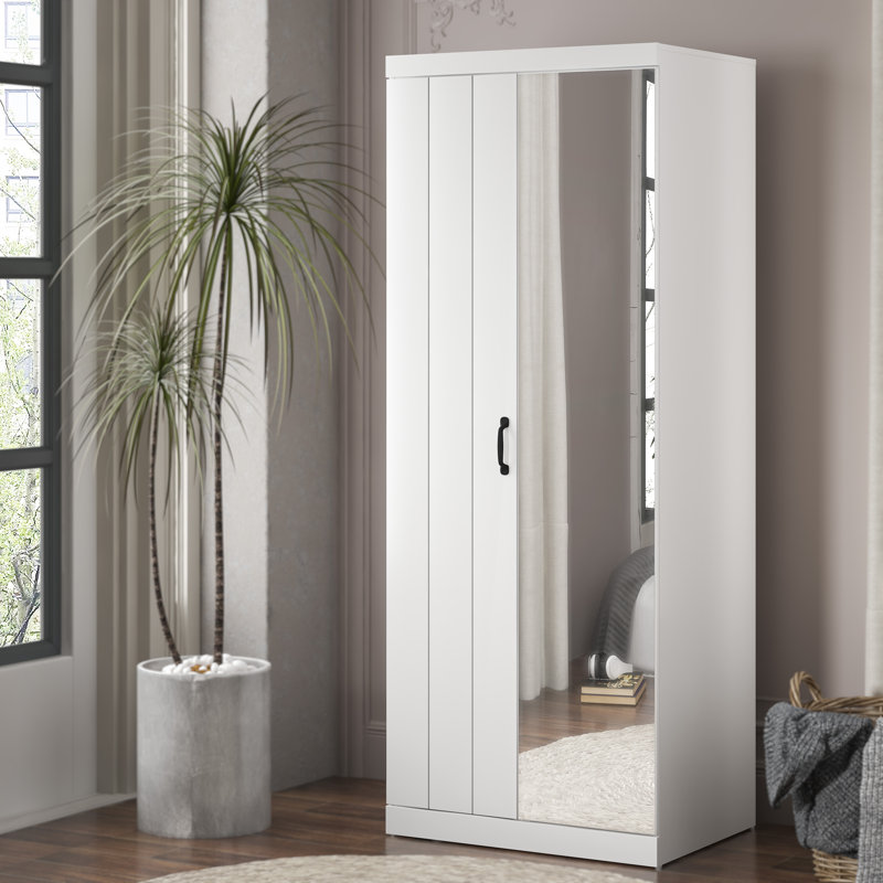 17 Stories 2 Door Wardrobe, White